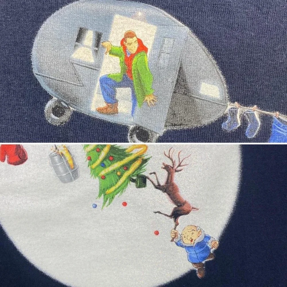 Vintage 2000s Adam Sandler‎ x Eight Crazy Nights movie promo Christmas shirt